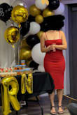 The dress is just perfect! The color, size, material, everything is great about this dress!! Highly recommend it, and I do not write reviews, but I loved this dress!! - Johanna