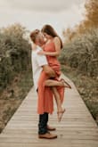 I bought this dress for my engagement pictures solely off of reviews and it did not disappoint! It was beautiful and photographed amazing. The material is light and kept me comfortable throughout our summer engagement shoot. I plan to buy in other colors in the near future. - Kaleigh A.