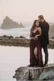 This dress is soft, comfortable, and elegant! The color is beautiful and it's true to size. I wore it for my engagement pictures and it was absolutely perfect. It can definitely be dressed up or down. Highly recommend! - Norma R.