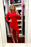 Wore this for Valentine's Day and got stopped by nearly everyone! Very flattering, very sexy, true to size! - Jill H.