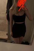 As someone who does not wear dresses and does not enjoy wearing them, I LOVED this dress! The fit was perfect, it's not too short and it is extremely comfortable while still being super cute and a little sexy with the cutout! I was dreading having to get a dress but I'm telling you if you're in need of a little black dress you will not be disappointed! I'm between and small and a medium for most things but I got a small and it fits perfect due to how stretchy the material is. So happy!! - Briana M.