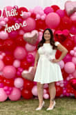 Great thick material and very stretchy. It feels good against the skin and is comfortable. I got this for my bridal shower and was looking forward to wearing it. I was going to order a size down but I just had it taken in a bit. - Amber G.