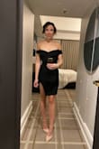 Absolutely love this dress!! I have gotten so many compliments on it and legit felt like a total smoke show wearing it! Also paired with some shoes I bought from Lulus as well as high boots at one point. Ok so about the size, I picked an xsmall so it was snug! I wore shapewear underneath and the only reason I did not size up and I am glad I didn't because I am very small chested and if I had it probably would not have stayed up for me (that being said, the upper boob line is lined with a silicone strip so it does stay pretty well. This dress fit me like a glove. Notes: I am 5'7"-5'8", 130lbs, and fairly fit. - Monica W.