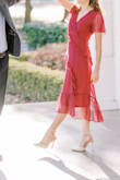 Wore this dress for engagement photos and it was so comfortable and pretty! Love the slit. - Holly F.
