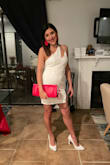 The dress is gorgeous, it fits a little large but it doesn't look bad, it's comfy and perfect for a short girl like me (I'm 5'1). - Angela M.