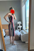 Looks very nice! The quality is pretty good. It's unique and beautiful. True to size. I usually order small and pretty much all Lulus dresses fit me well. - Olesya P.