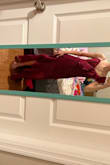 Perfect fit. Has no stretch but because of the style, it is still comfortable. - Liz L.