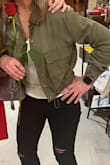 I loved the way this fit, it was light and comfy, yet more sophisticated than your average military jacket. I love the material and will buy it in the other 2 colors! - Lauren D.