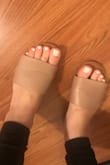 I really wanted to love these! Unsure if it's the shoe or my foot/ size but after just wearing these around in the house to try them on, they already had a major crease in the shoe (you can see it in the pic). Again I don't know if it's because of the way my foot creases when I walk, (or the design of the shoe) but it made me sad because if they crease after I walk in them for 10 seconds they're going to get worse with more wear. Sadly I had to return these. Not sure if a different color would help? Really sad because I love the look and feel of these otherwise. (I'm a size 8 and ordered a size 8). - Tina P.