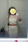 Buying white clothes makes me nervous but this is really nice fabric and not see-through. I normally wear a small or size 4 and the small fit great! You definitely need to wear nude underwear though. Super excited to wear this for my bachelorette party. - Emily H.