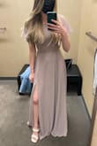 This is a great dress! Based on my measurements, the dress fits great except for the bottom half of the dress at the small of my back which I will need to get taken in along with overall hemming the dress. Overall a really great dress and perfect for a garden wedding! - Katie B.