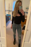 This is a super cute, versatile top that you can dress up or down. I paired it with some high rise jeans and combat boots and it was perfect. In Lulu's I usually wear either a S or M depending on the product, and when the reviews said that it runs small, I got the M and I'm glad that I did - it's definitely snug but the M was the right fit. - Kelly H.