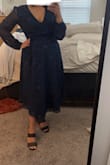 I loved the dress. The color and style is beautiful. The material was a little scratchy on the arms but otherwise very comfortable. - Jasmine S.