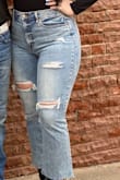 These jeans are so cute! Not much stretch so that makes them a bit tight, but pretty true to size. - Lexi M.