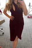 This dress is amazing! I ordered it with not much time to spare and when I tried it on, the zipper was damaged and was creating tears along the seam. I contacted customer service and issued a return/exchange for a new one and it came in just in time! It was a great fit, super flattering, and just like the photo! I think the first damaged dress was a fluke- the second one was in great condition with zero flaws. The only thing negative thing was the design on the chest. I went without a bra, so sometimes the way I would be sitting would shift the dress and cause more cleavage than I would've liked sometimes! So I just had to be a little careful and pull it over here occasionally. This dress was so cute and comfy otherwise!! - Phoebe K.