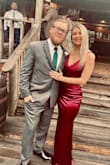 I bought this dress for a wedding I was going to, when I first got it I was a little upset bc it wasn't as pink as I thought it would be, its definitely more purple, but I put it on and went and let's just say my boyfriend was drooling all over me all night. My mom said it looked like velvet was poured onto me! - Krista K.