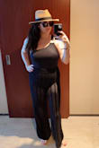 Just wore these pants to St Maarten - LOVED THEM! They come up super high waist which is great for curvier girls looking for coverage. The crochet pattern is cute, but agree with others saying the material is a little heavier/thicker than anticipated - but this makes these great for nights walking around the resort. The bottoms are only a teensy bit longer than I hoped. - Marissa M.