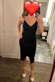 I wore this dress to a formal, winter wedding. The ruching in the front was flattering because I felt like I could eat, drink, and dance as much as I wanted to and still felt comfortable and elegant! The perfect little black dress. - Madeline P.