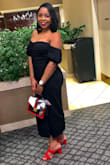 Fits true to size, a great date outfit, for me it's big in the bust but with a bra it fit snug. - Andrea T.