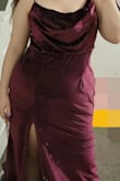 Really loved the dress! It looked great on me and was comfortable to wear. I had on a strapless bra and some shapewear underneath as the material does tend to show any sort of bumps/ridges underneath it quite easily. My one complaint would be that it was way too long for me (but I am used to that seeing as I'm short), even with 3-inch heels I still had to have around 5 inches hemmed off. Definitely will wear this again so it's worth the fix. - Sara S.