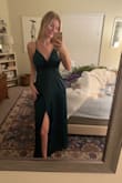 Wore this dress for a black tie event for my fiancé's work. So I didn't want to go too fancy but not too casual. This was perfect because you can really dress it up. It's very flattering and the slit is fun (it is very noticeable when walking - not as much when you're just standing). Really enjoyed it. If you have a bigger bust, I suggest using boob tape. That worked very well. Got lots of compliments all night. - Charli F.