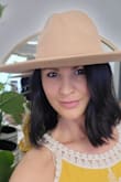 Great hat for spring, summer, and fall! It fits to size with inside tie. My head is on the smaller side so hats like these generally slip around. I was excited to finally find one that was cute and fit well! I wish it folded up for travel. I'm still looking for one that does. Overall, this is a perfect stylish hat for the price. - Mary T.