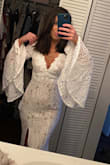 Such a beautiful dress! I'm a first-time customer and I'm wearing this to my elopement! A heavier fabric with great quality! Was nervous that it wouldn't fit cause I do have a tiny waist and larger bust but it fit perfectly! - Darelle C.