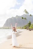 I bought this dress for a fun photo shoot in Hawaii with my fiance.  I packed it in my carry on bag and it came out wrinkle free.  I then wore the dress on the beach and got sand all over the dress and was a little disheartened, but I rinsed it in cold water and it looks brand new. I just ran it through the gentle cycle and it looks as good as ever.  I did not want to ruin this outfit after one use so I am so happy it cleaned so easily. The top was adjustable and the bottle has some give to it, but not much.  It ran true to size for me.  I LOVED how it looked. I am beyond happy with this purchase! - Elizabeth R.