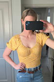 I absolutely love this top! I'm 5'8, 145 lbs, usually between a small and medium- but for bodysuits on Lulus I'm always a M and that's what I ordered and it fits great. Nice material. I hope they come out with more colors/patterns! - Jessica D.