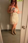 This outfit is so cute and flattering and fun. I love how it stays in place. I have very rounded behind and worried if too much moving would make the dress creep up but it didn't thank goodness. - Samantha M.