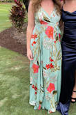 I wore this for a February wedding in Florida, and it was beautiful. It was comfortable and very airy. The bust area was a little big on me, but it wasn't too much of an issue even without a bra on especially since the straps are adjustable! The dress wrinkles pretty well so just be aware you may need to steam it (I ran out of time). Also, I only wore about a 2inch heel & the length was good enough. Definitely recommend this dress - I got a bunch of compliments!! - Mary A.