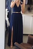 After having this hemmed, it fit like a dream and I wore it to a winter black tie-optional wedding. Very high quality with THREE layers (a thick slip plus two flowy layers on top). Best was that it can be worn with any kind of bra, I loved it! - Marisa R.