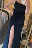 I bought this dress for a New Years Eve party and I loved the way it looked but it was a little big! I didn't have time to return it and get a size down. It's very flattering and has some give in the material so if you're between sizes, size down. I'm an 8/10 and the large had too much material for me in the middle that gave me weird lumps. A medium would've been perfect. - Megan A.