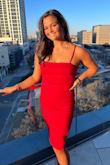 For a tall curvy girl this dress was SO flattering. I got so many compliments on how it fit my body so well. I'm really glad I went with the large, the material is stretchy yet tight to hug you in all the right places! - Bre G.