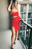 I loved wearing this dress out in Tampa. The straps help up really well and the bottom half made my booty look fantastic. I am a 34DD and my boobs looked great in this with a sticky bra. - Sara S.