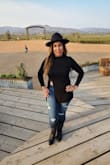 I liked the stretch of the material. The top is very flattering and stylish. - Coxarely G.