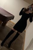 LOVE these boots! I followed what other reviewers said where if you're between sizes, go with the bigger one and they fit perfectly! The ties in the back are great to make sure they actually stay up on your legs. On me, they come up a bit over my knee but it's not crazy high to where it's mid-thigh. I love wearing them with dresses/skirts so you get that little bit of skin! - Chloe W.