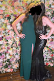 This dress was almost entirely what I was looking for this season! The color is amazing and the neckline couldn't be more flattering. The pictures online and most of my pictures from my night don't show how visible the seam is in the midsection of the dress is and that was the only thing I didn't think was the most flattering! Otherwise, I recommend it! I'm wearing 3.25" heels and the length was perfect. - Elizabeth S.