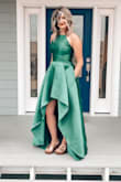 This dress is my all-time favorite!!! It's so flattering, the color is perfection and it has pockets! I wore it to a masquerade event and got compliments all night! - Lindsey H.