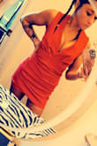 I absolutely loved the material it's very soft and breathable. The color is very bright which makes it pop so it looks fantastic in any lighting! The only negative thing I would say is the shoulder part was a little thick for my liking but I would 100% recommend this dress! - Ariana J.