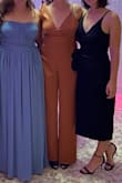 This fit me well everywhere, except at the straps. I have a shorter torso and narrow shoulders and only one strap (the skinny one) has an adjuster on it. The thicker strap you can tie it tighter, but doesn't really help that much. I ended up taking it to a seamstress to make it the right size for me, and get the pants hemmed too. They were quite long, but that's normal for my height. Would still recommend with the expectation that the strap may need to be fixed to your size! - Cari B.