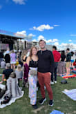 I'm between small and medium in pants and am usually a small with Lulus. I sized up to a medium because I was expecting the fabric would shrink and it did. These fit perfectly after washing on a delicate cycle and drying on low heat. The rayon/linen blend was perfect for a festival. Although this is not lined, I was able to wear a black body suit without being able to see the lines of the body suit. - Rachael T.