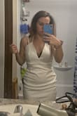 If you are looking for a dress to flatter your silhouette this is truly it! It fits true to size. I ordered it in Medium and it was perfect for me. Please ignore the black bra; I will be wearing a backless when worn. This dress is perfect for any occasion. I know my fiancé is going to love seeing me in this for his Surprise Dirty Thirty Birthday. Lulus does not disappoint. - Raegan F.