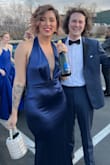 Material feels thick and good quality and true to size. Material does have some stretch so its very comfortable to dance in. I didn't wear any clothing tape to keep the top in place and I never had any wardrobe mishaps. 10/10, I would buy this dress again! - Kaila K.