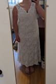 Unfortunately this dress was too short on me and too small. I ordered my usual size, XL. The dress itself is very nice and looks like the photos. - Ingrid K.