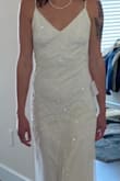 I ordered multiple Lulus dresses to try on for my wedding. I didn't end up picking this one, but it was very pretty! The beaded design was well-made and sparkly. The only downside was that the beads are slightly uncomfortable in your armpits and the straps seemed a bit short/tight for me. - Ashley P.