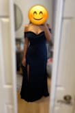 When I first bought this dress, I knew it was a gamble on if/how it would fit as I am very top heavy (GG/I cup). However, when I tried it on, I was surprised and elated that it fit my body so well. It showed a tasteful amount of cleavage and it smoothed down my midsection, which I'm usually very self conscious about. I highly recommend this dress! - Hannah G.