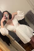 I absolutely love this dress! It's super flattering and it suits my personality perfectly! I also love that it shows off my rib tattoo! The only thing that lays down a little weird is the chest area but it can be easily fixed with fashion tape. Cant wait to wear it for senior photos and graduation! - Erin M.