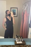Love this jumpsuit! I get so many compliments on the fun lacy back part. I work as a wedding coordinator and use this for all wedding! Its great + has pockets, which is a huge plus!!! - Bridie B.