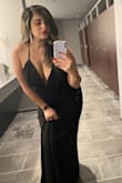 I just had a baby two months ago so I originally ordered a large in another dress which didn't fit so I switched to this dress and ordered an XL in hopes it would be the perfect fit and it was! I wore it to a friends wedding and it looked great love it. I didn't wear a bra with it just nipple covers but I didn't actually have to worry about any slips because it has wiring in the plunge and kept everything in place - Stephanie F.